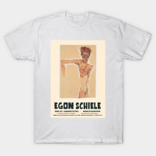 Egon Schiele - Exhibition Art Poster - Self Portrait 1911 T-Shirt